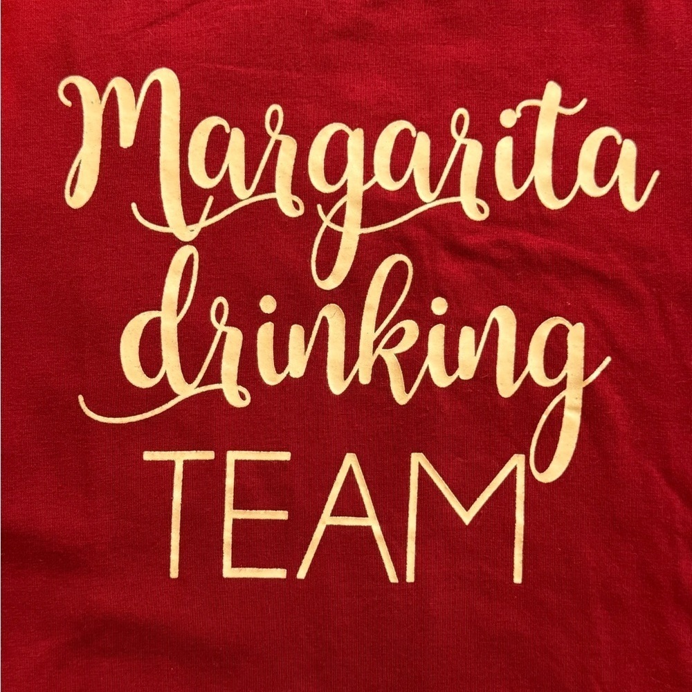Dark Red Graphic Tee - Margarita Drinking Team - Picture 3 of 4